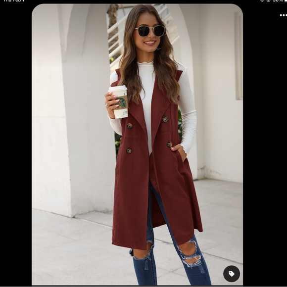 Contemporaine Simons Wool Blend Sleeveless Midi Vest Sz S EUC - Picture 2 of 16